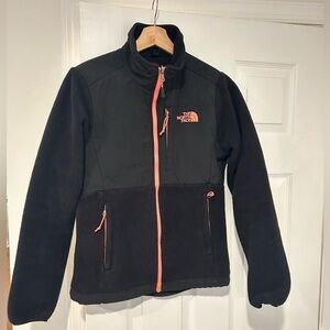 North Face Black Fleece Denali Jacket with Pink Zipper